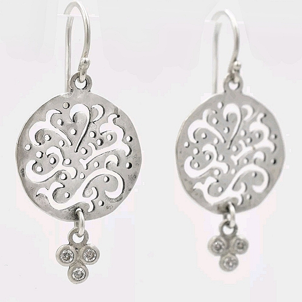 Rare Retired Silpada Sterling Cut Above CZ Earrings W2368